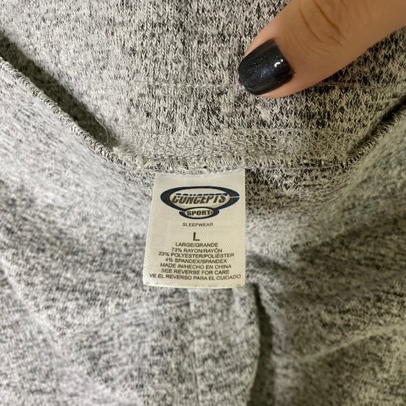 Concepts Sports UM Miami Hurricanes Canes Sleepwear PJs Set Heathered Gray Large - Picture 9 of 10